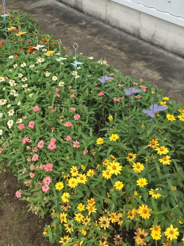 ガーデンスティックの使い方。バタフライスティックで「ちょうちょう」の楽譜を作る。